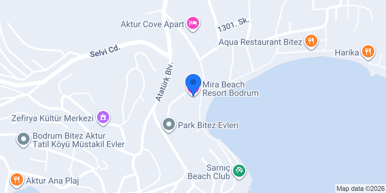 Mira Beach Resort Bodrum konumu