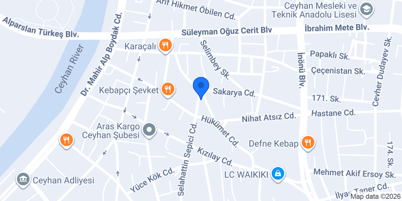 Blue İnternet Cafe Ceyhan konumu