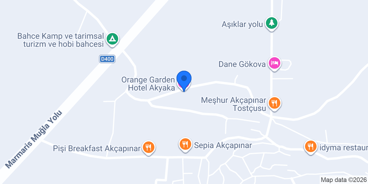 Orange Garden Hotel Akyaka konumu