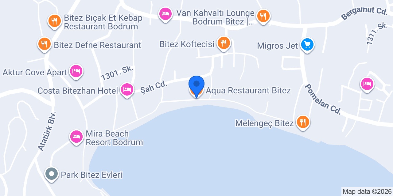 Aqua Restaurant Bitez konumu