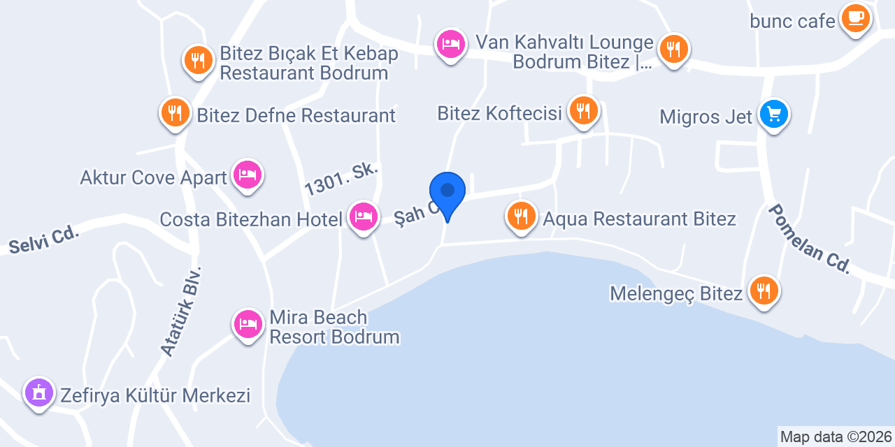 Regal Otel Bitez konumu