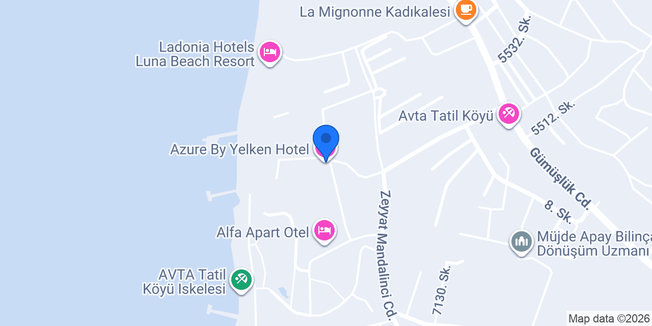 Azure By Yelken Hotel konumu