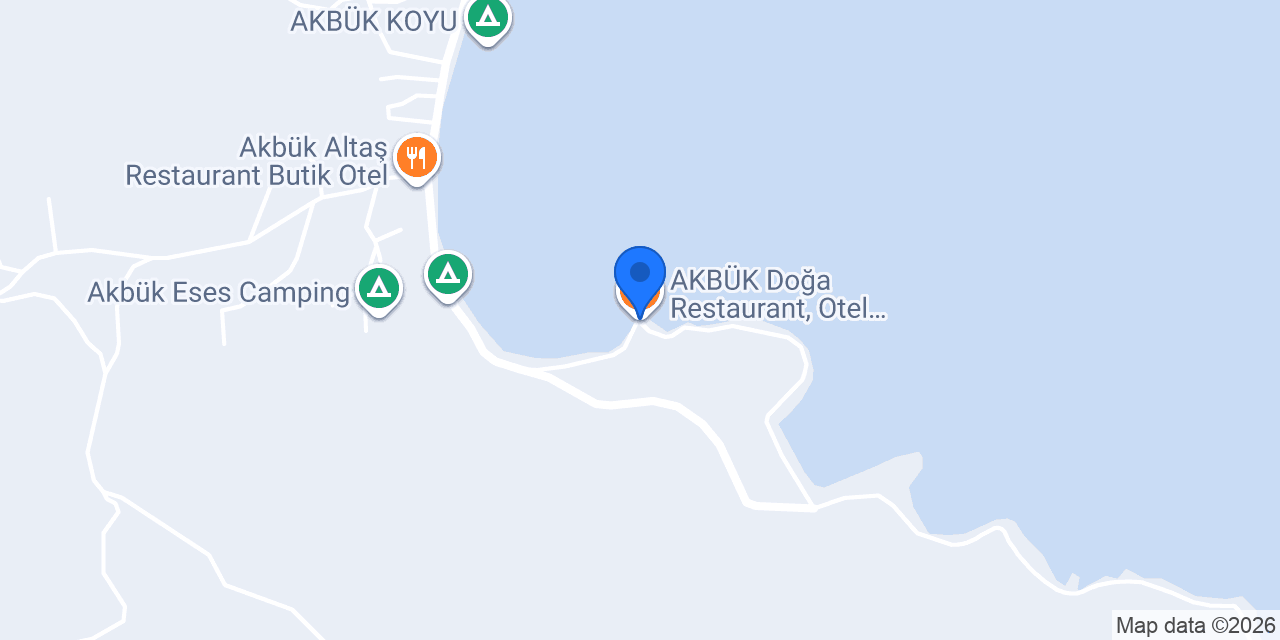 AKBÜK Doğa Restaurant, Otel, Camping, Beach konumu