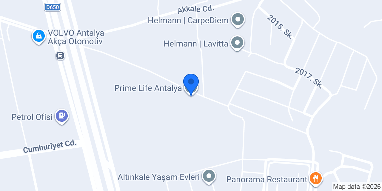 Prime Life Antalya konumu