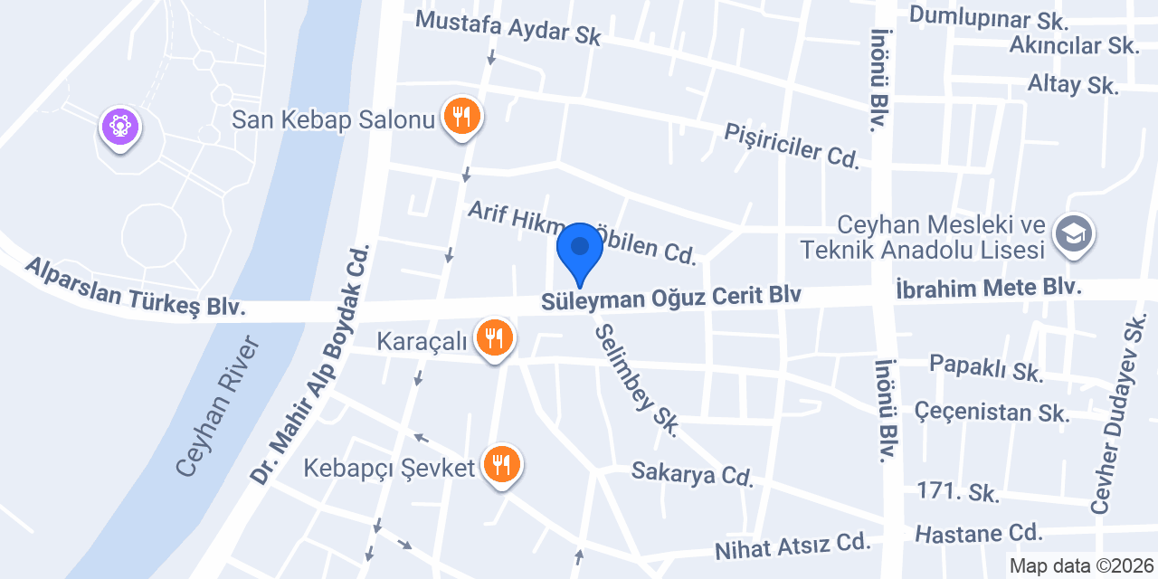 Sürat Kargo Ceyhan Şube konumu