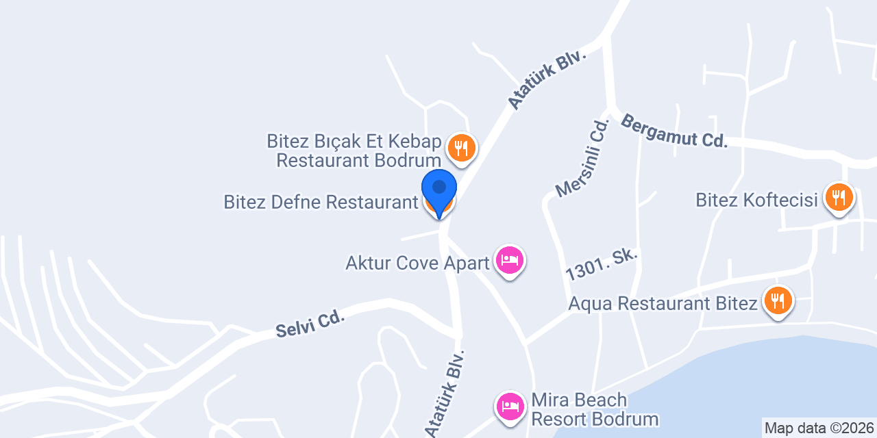 Bitez Defne Restaurant konumu