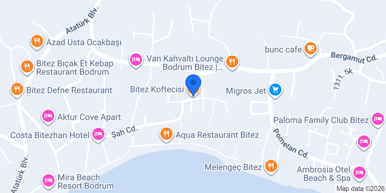 Bitez Koftecisi konumu