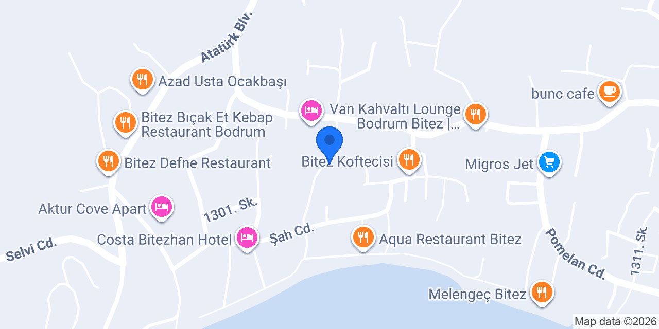 Nuran Apart Bitez Bodrum konumu