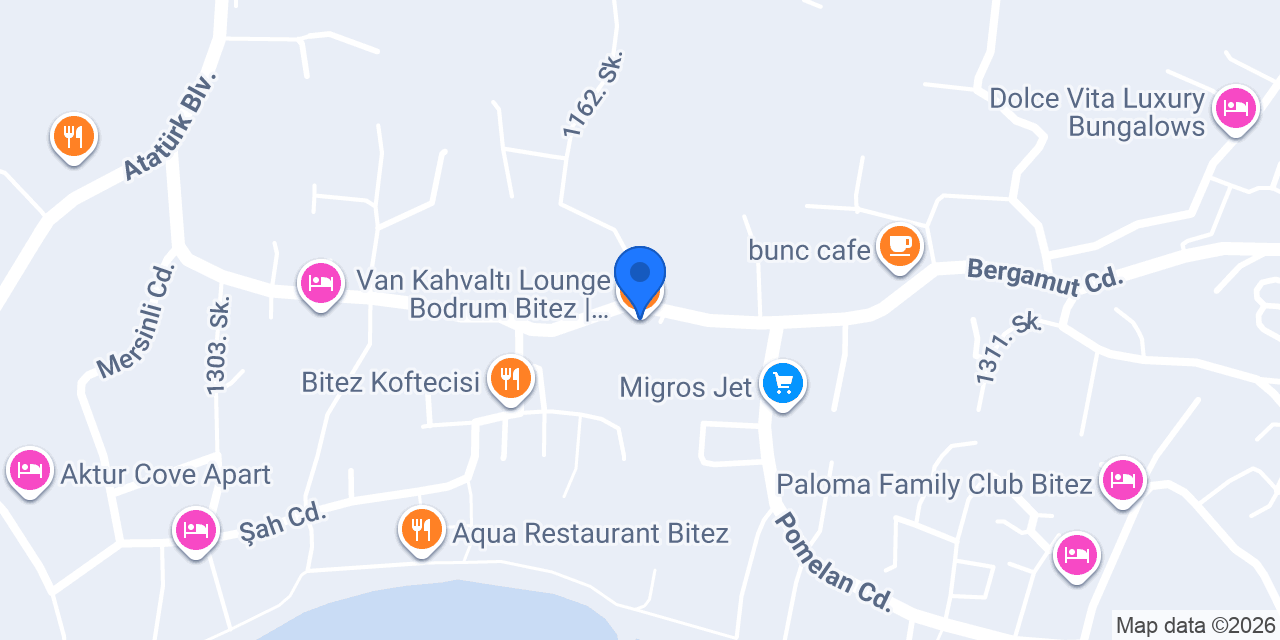 Van Kahvaltı Lounge Bodrum Bitez | Bodrum Kahvaltı - Bitez Kahvaltı - Restoran - Kahvaltı Restoranı konumu