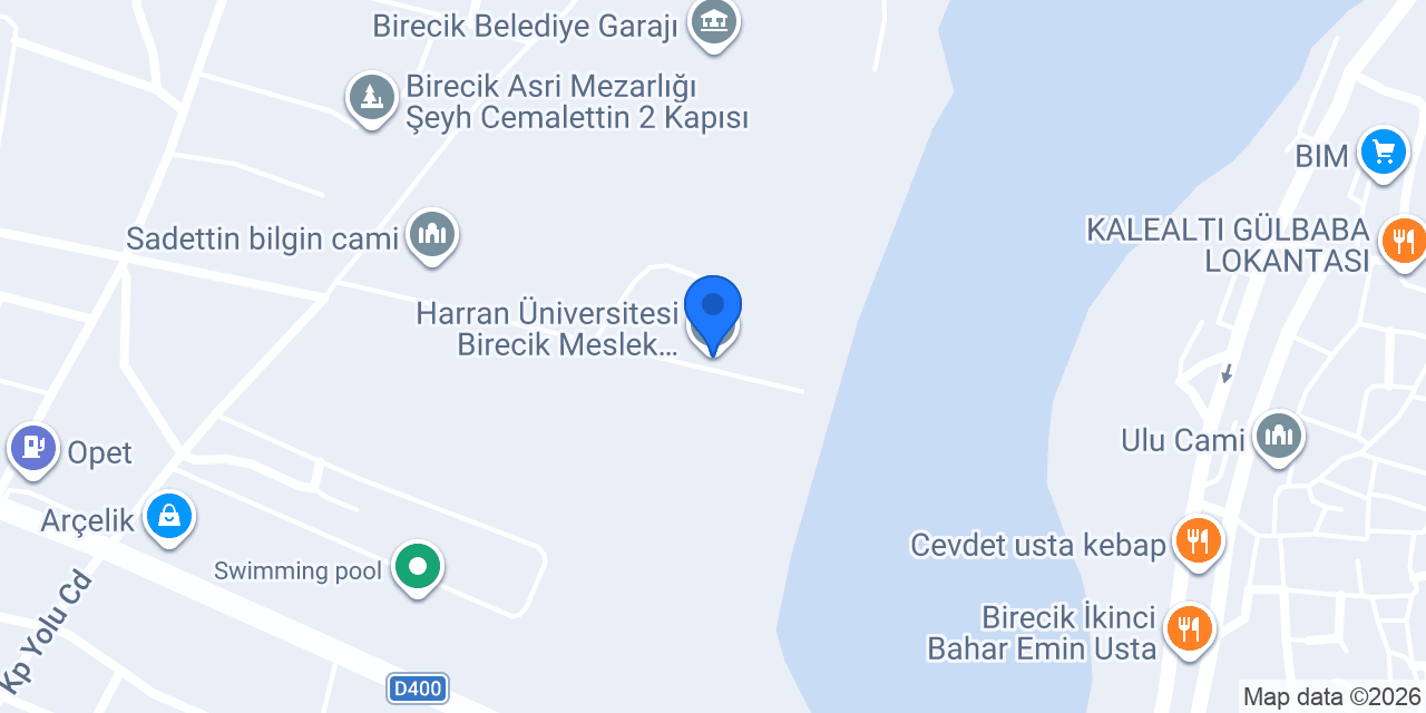 Harran Üniversitesi Birecik Meslek Yüksekokulu konumu