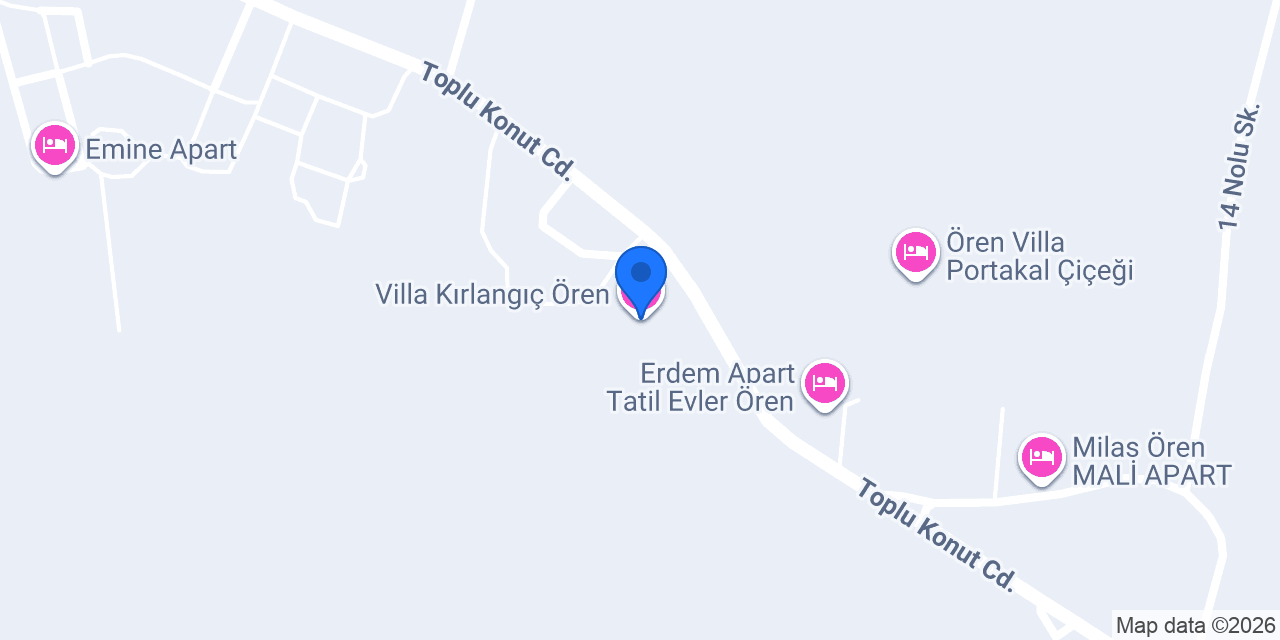 Villa Kırlangıç Ören konumu