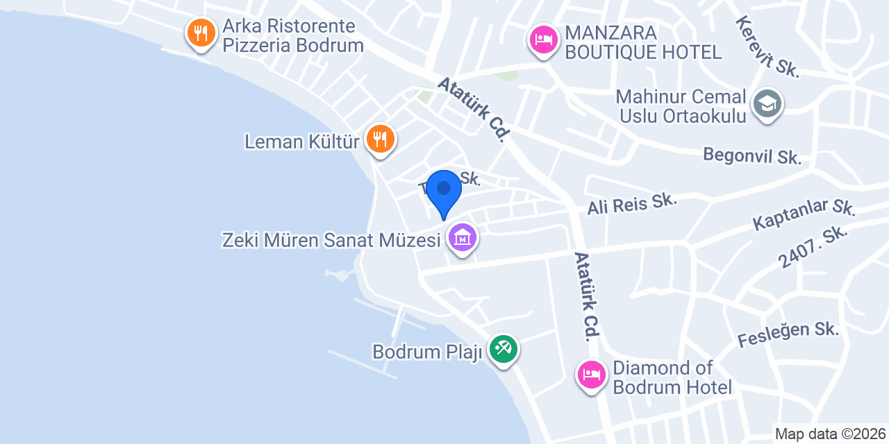 Bodrum Merhaba Pansiyon konumu