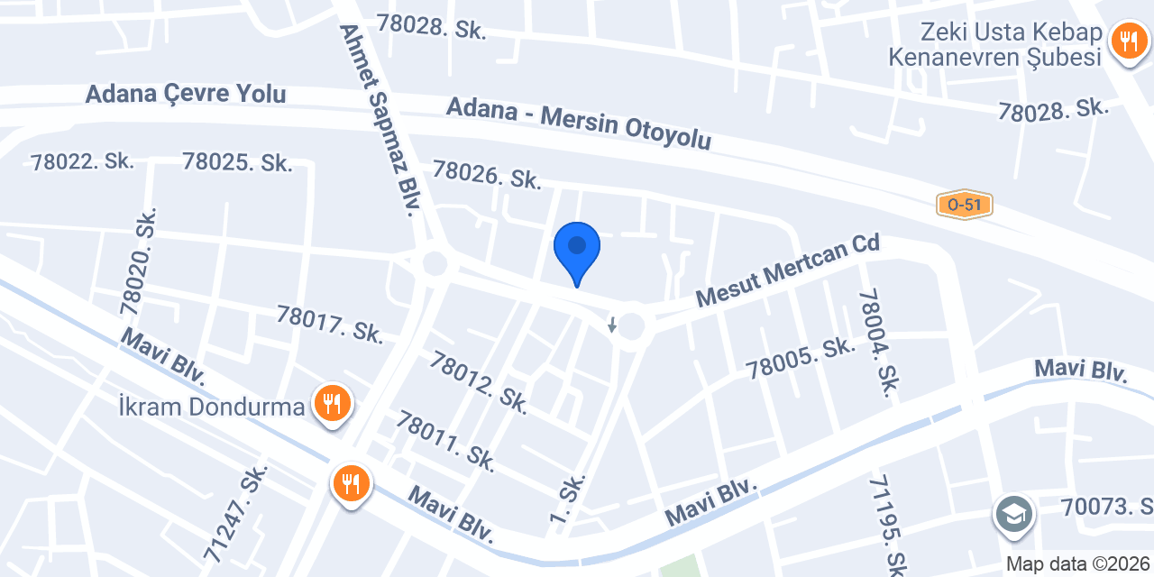 Adana Gerçek Anahtar Çilingir konumu