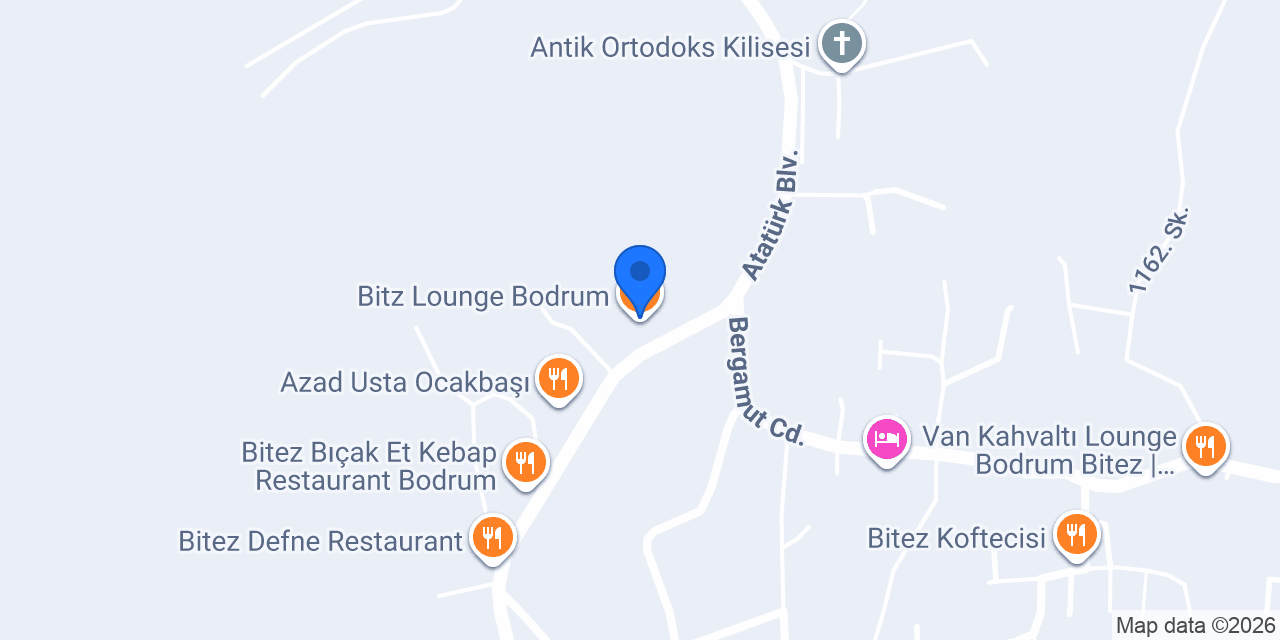 Bitz Lounge Bodrum konumu