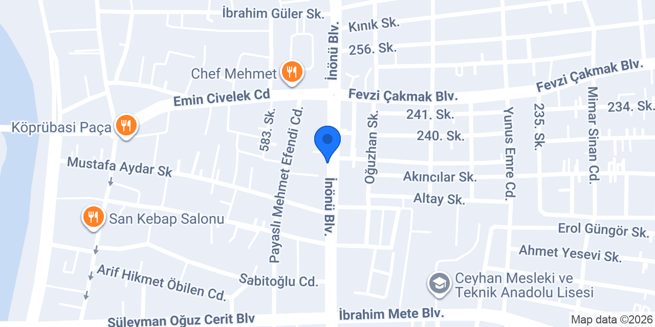 CEYHAN Gençoğlu Lastikçlik konumu