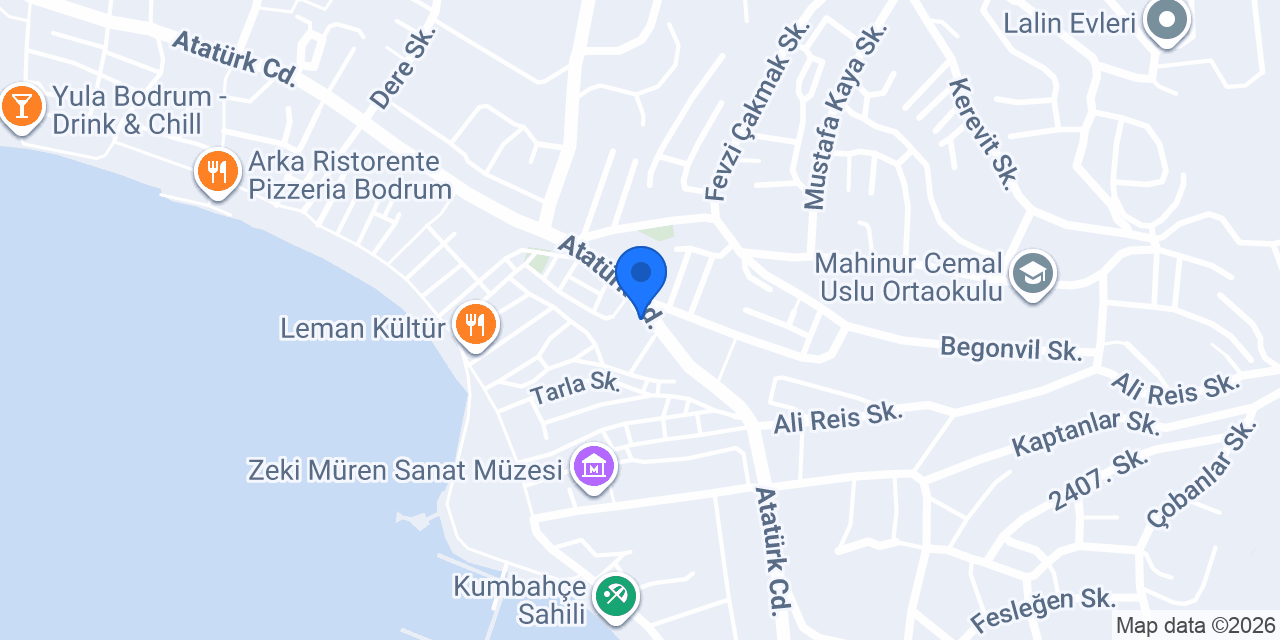 Bodrum Sezer Rent A Car. konumu