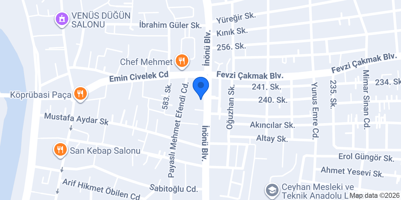 Adana Enerji Kimlik Belgesi konumu