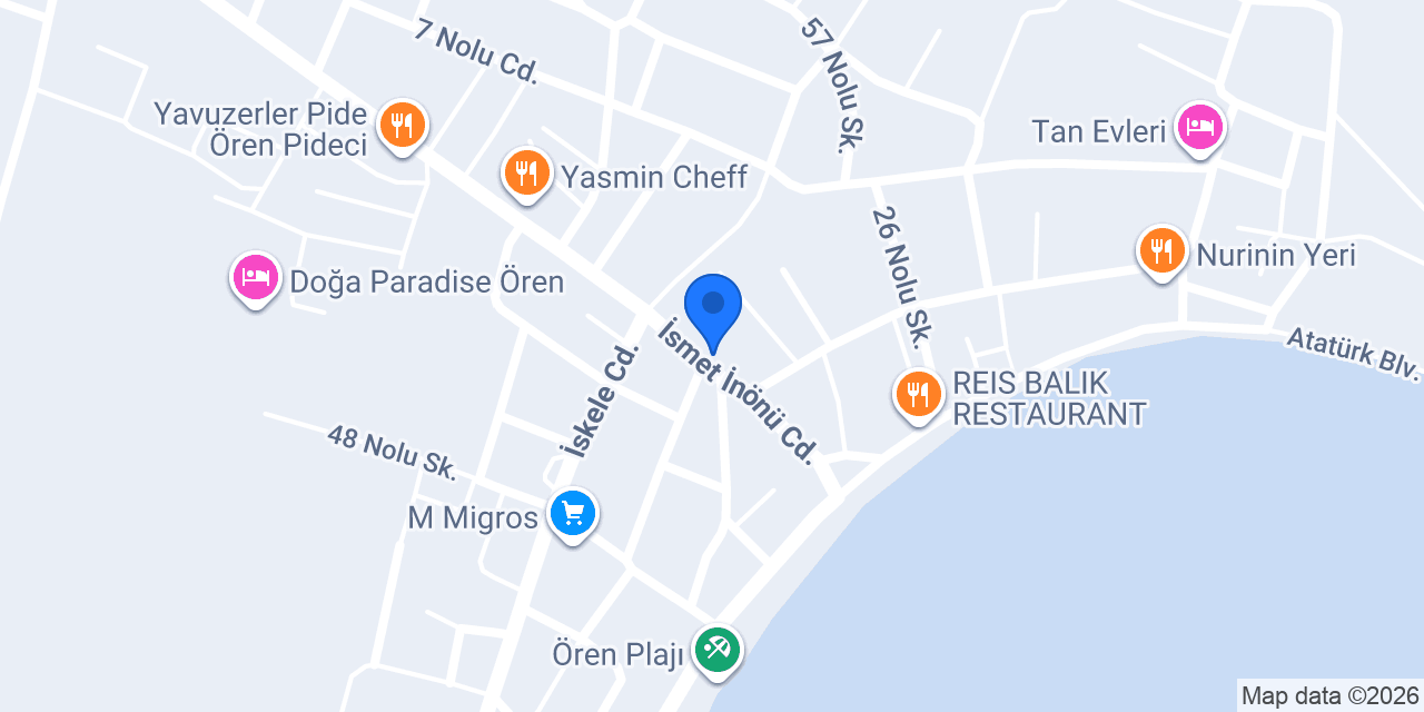 Milas_Ören / Deniz Yıldızı Otel konumu