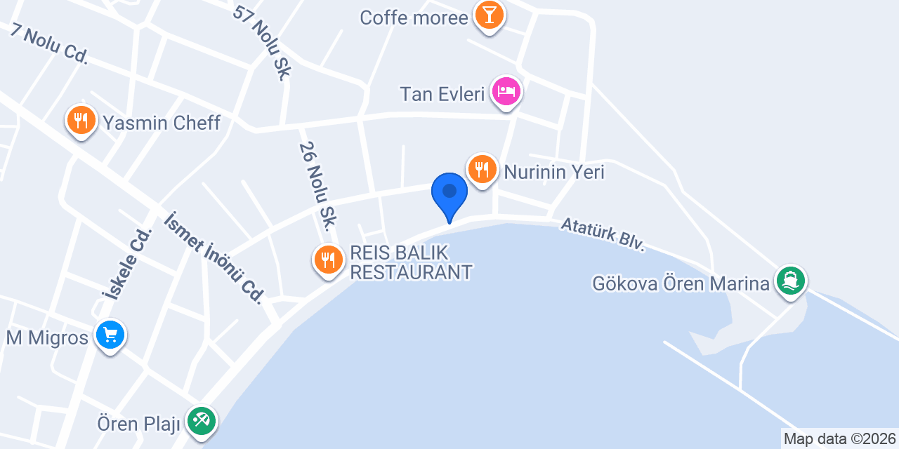 Marçalı Pansiyon apart cafe restaurant konumu