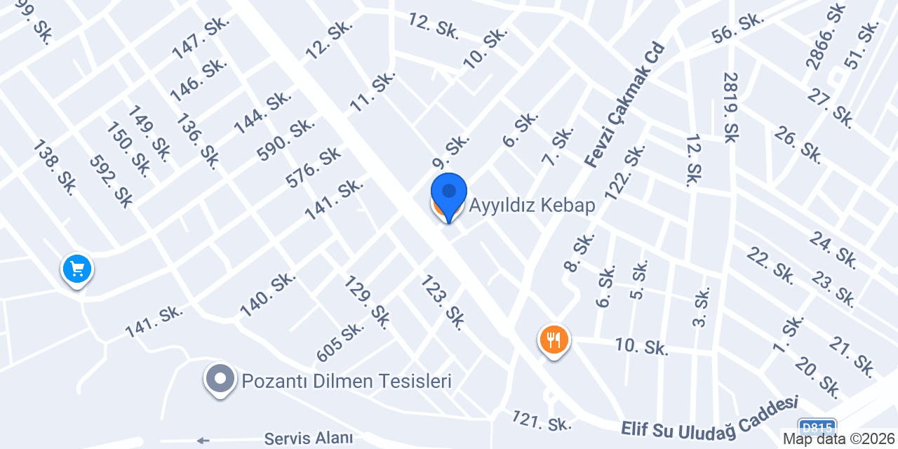 Ayyıldız Kebap konumu