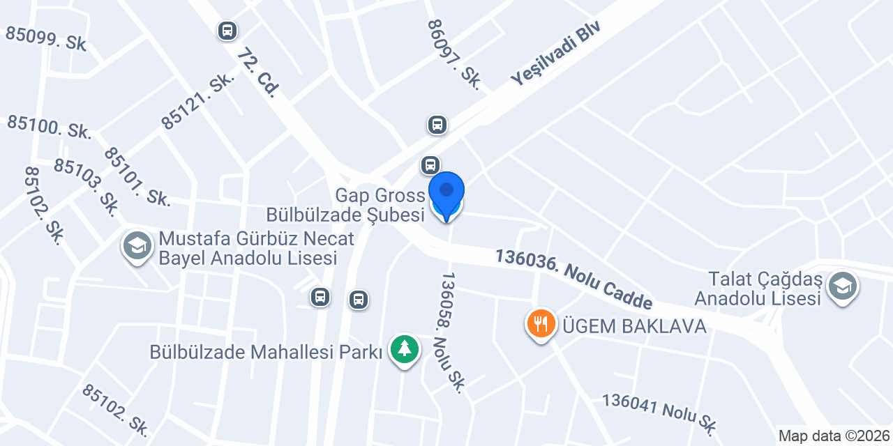 Gap Gross Bülbülzade Şubesi konumu