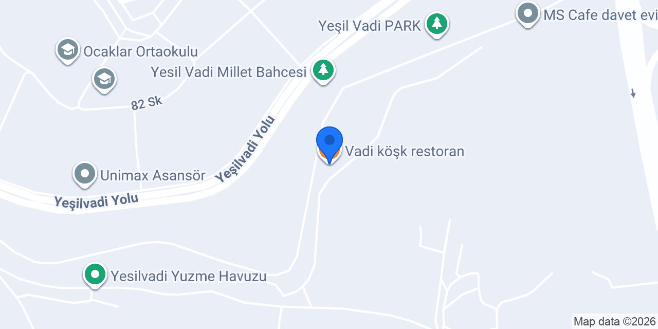 Vadi köşk restoran konumu