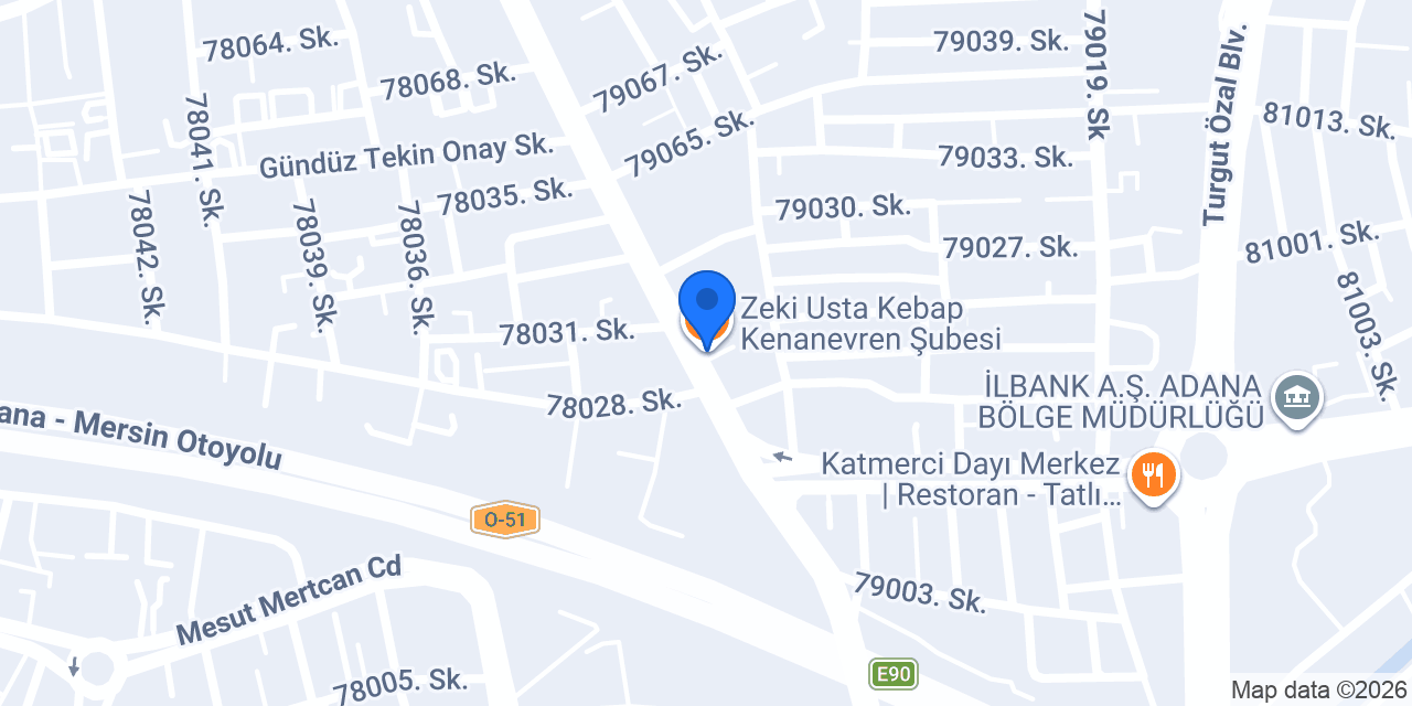Zeki Usta Kebap Kenanevren Şubesi konumu