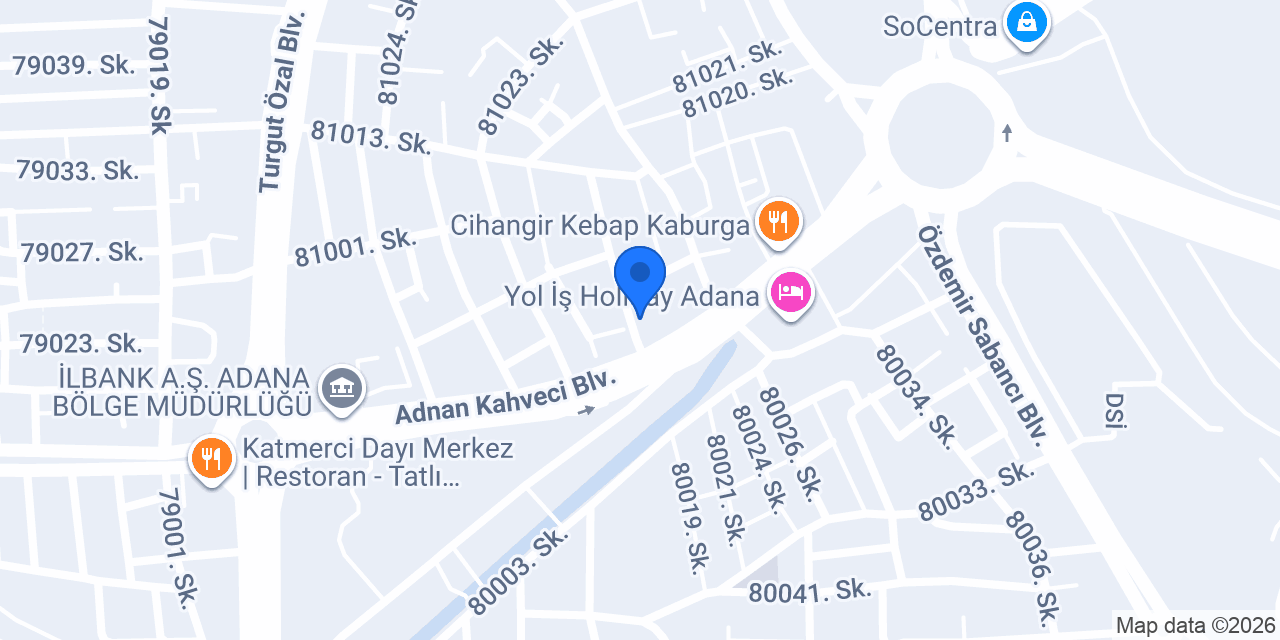 Adana Ozalit Merkezi konumu