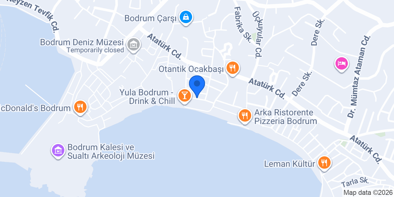 Bodrum Cevat Şakir İlçe Halk Kütüphanesi Müdürlüğü konumu