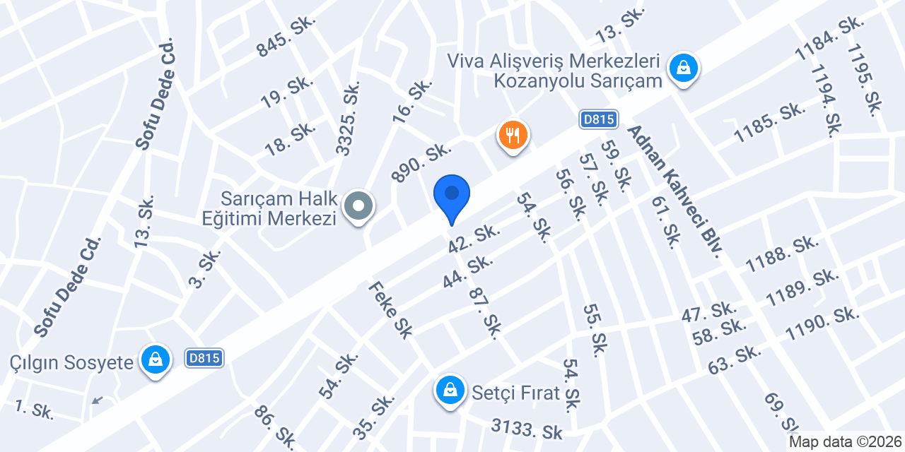 Vodafone Cep Merkezi konumu