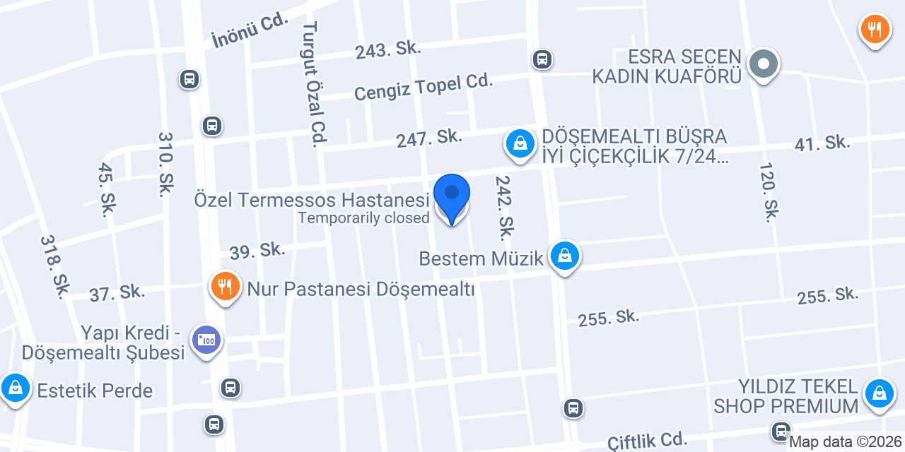 Özel Termessos Hastanesi konumu
