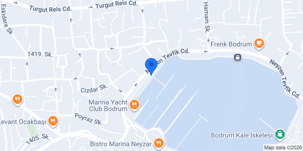 Divan Bodrum Milta Marina Pastane konumu