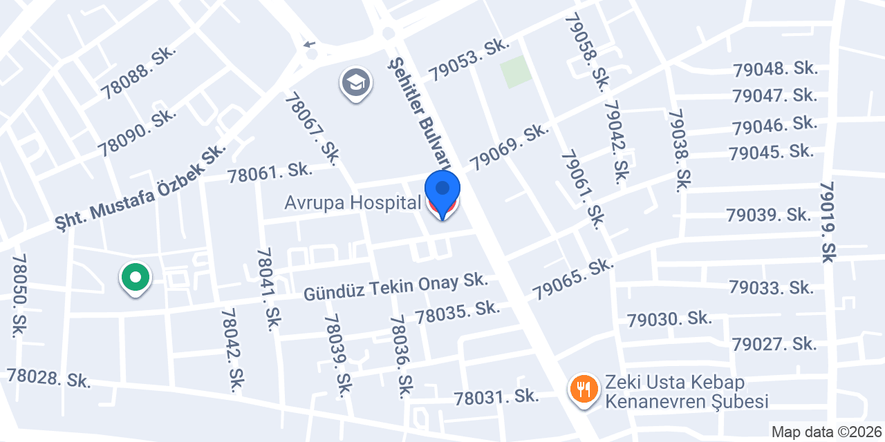 Avrupa Hospital konumu