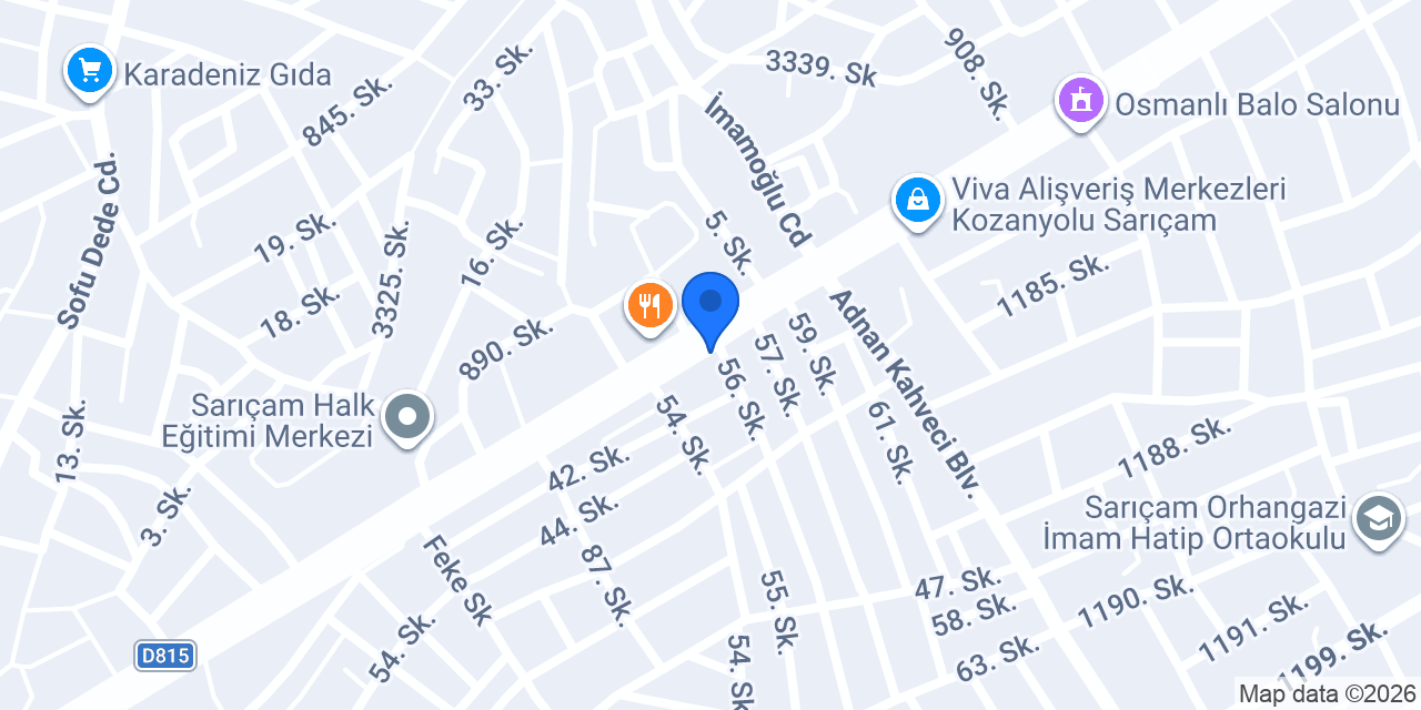 Sarıçam et vadisi konumu
