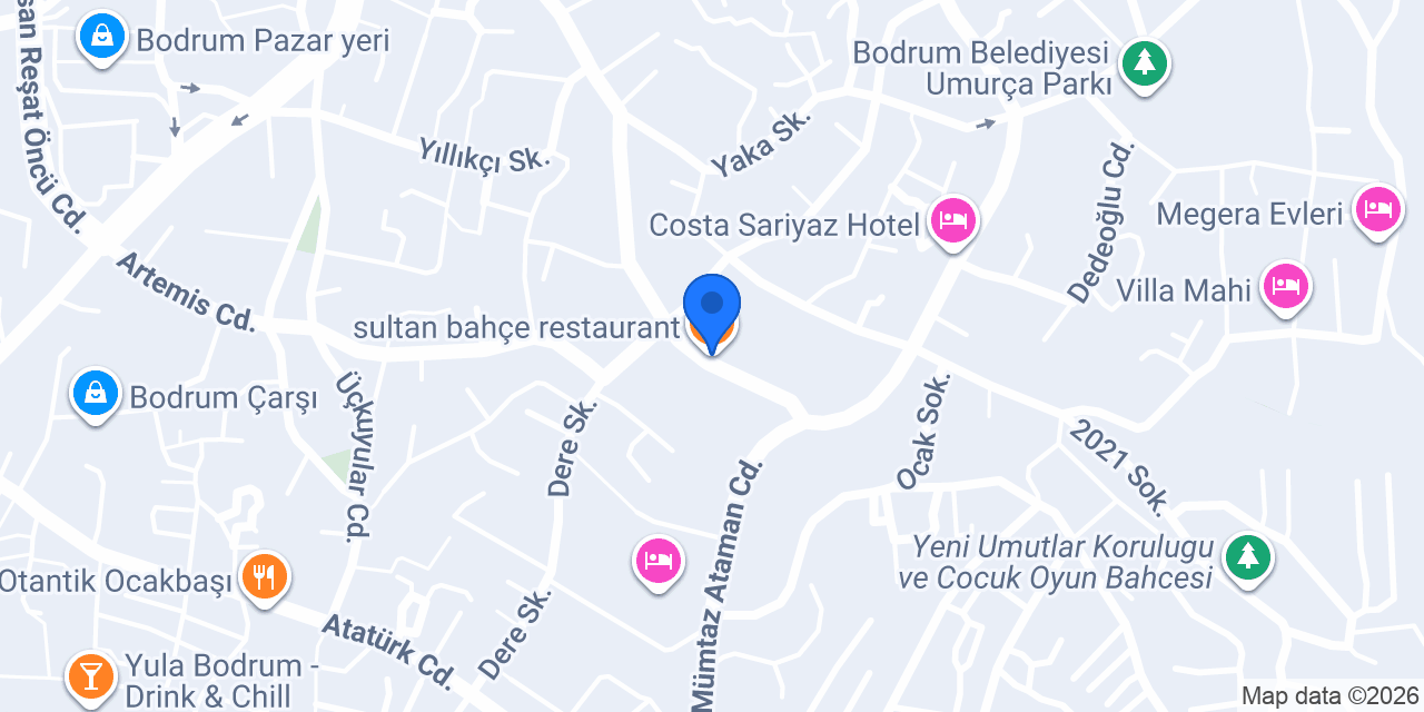 sultan bahçe restaurant konumu