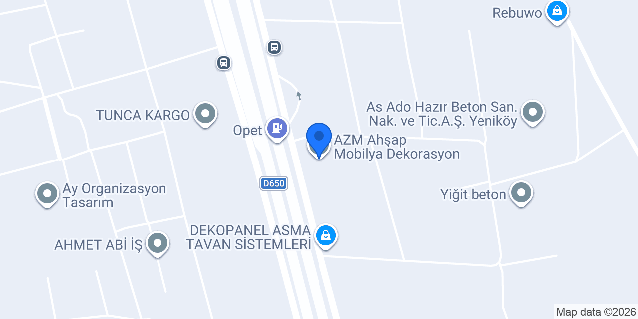 AZM Ahşap Mobilya Dekorasyon konumu