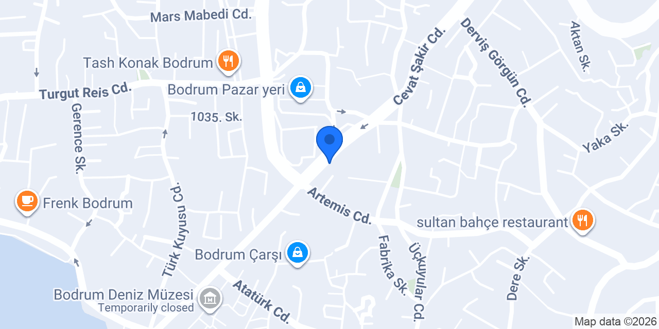 SUN BODRUM RENT A CAR konumu