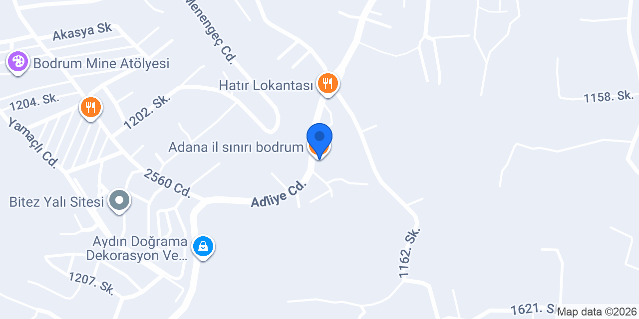 Adana il sınırı bodrum konumu