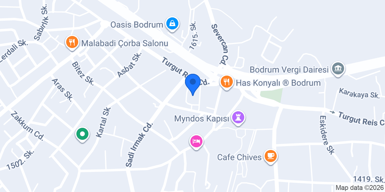 Bodrum AKBAŞ Sürücü Kursu ® konumu