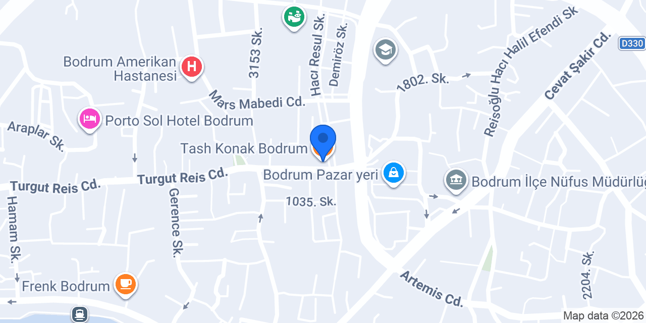 Tash Konak Bodrum konumu
