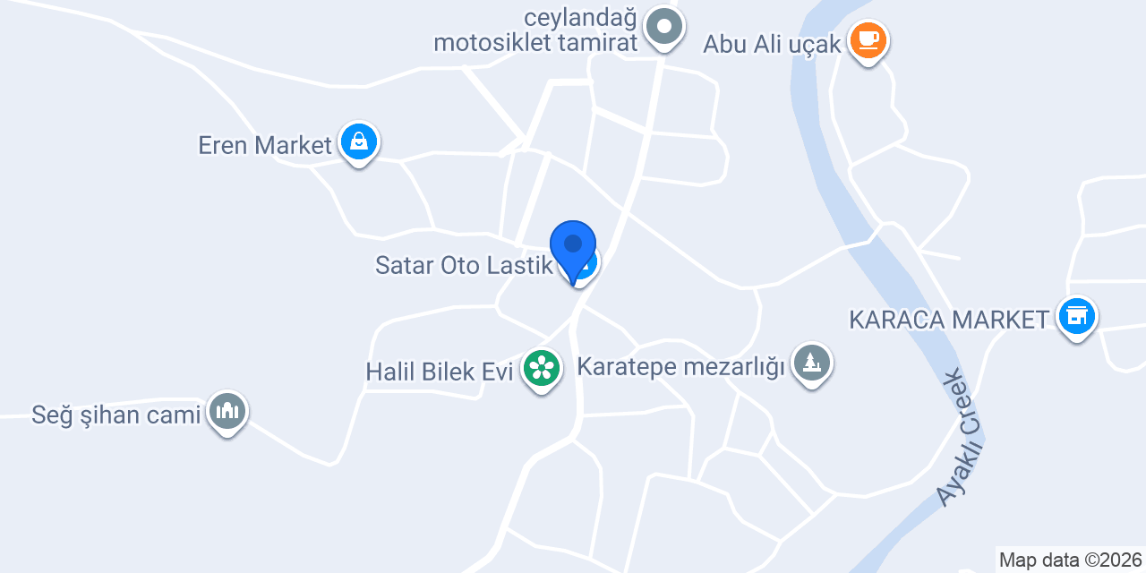 Satar Oto Lastik konumu
