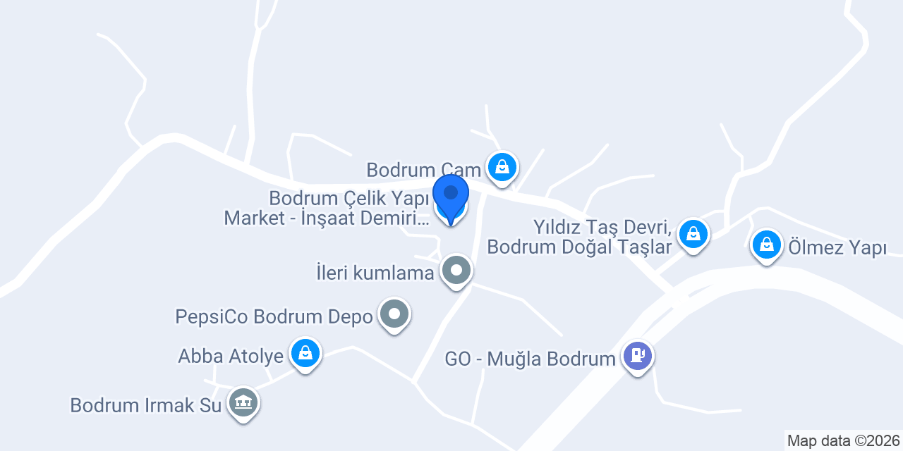 Bodrum Çelik Yapı Market - İnşaat Demiri, Boru- Profil konumu