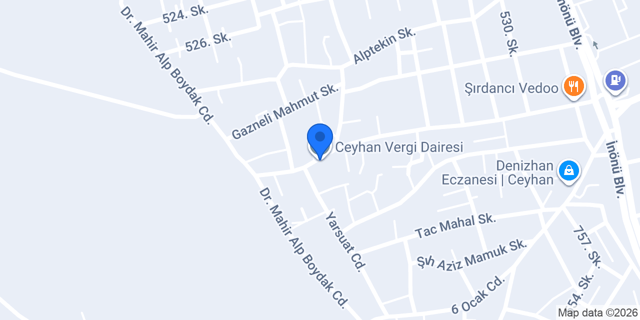 Ceyhan Vergi Dairesi konumu