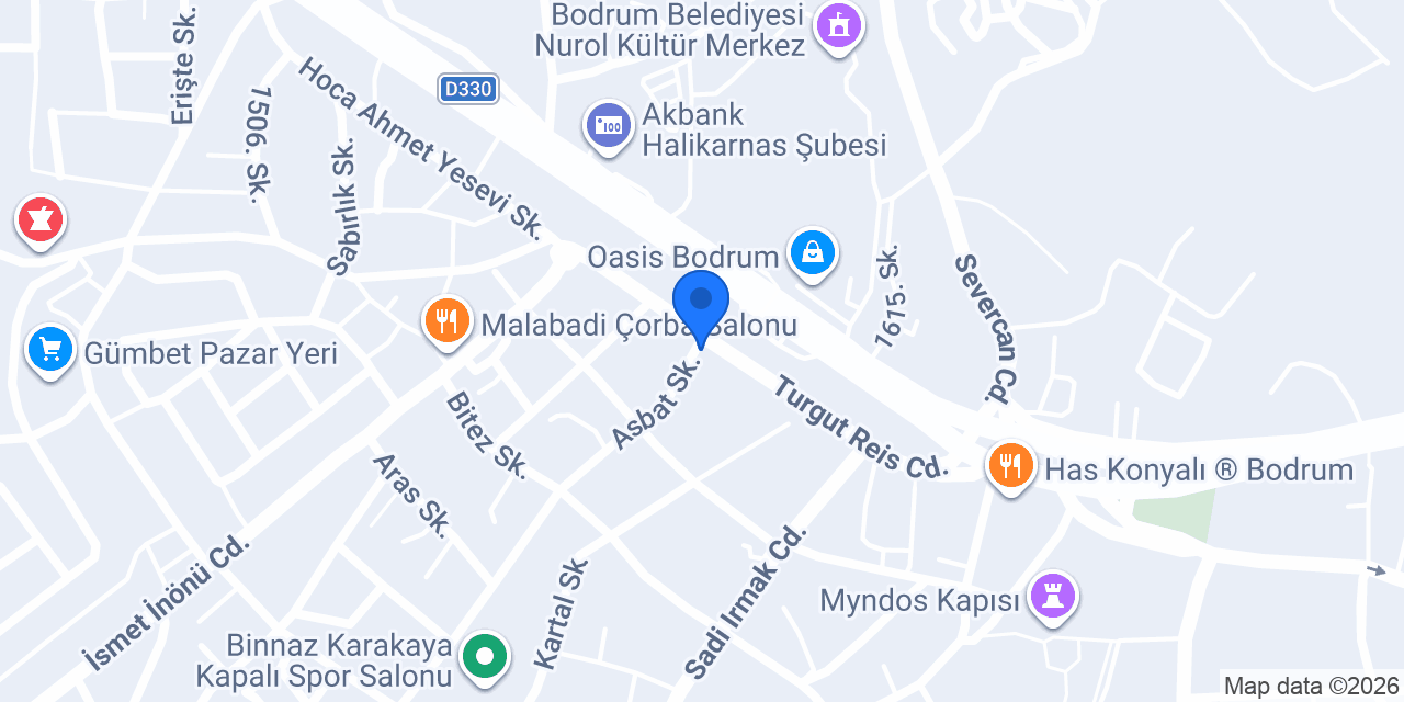 Bodrum Beyaz Melek Rent A Car konumu