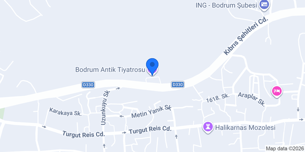 Bodrum Antik Tiyatrosu konumu
