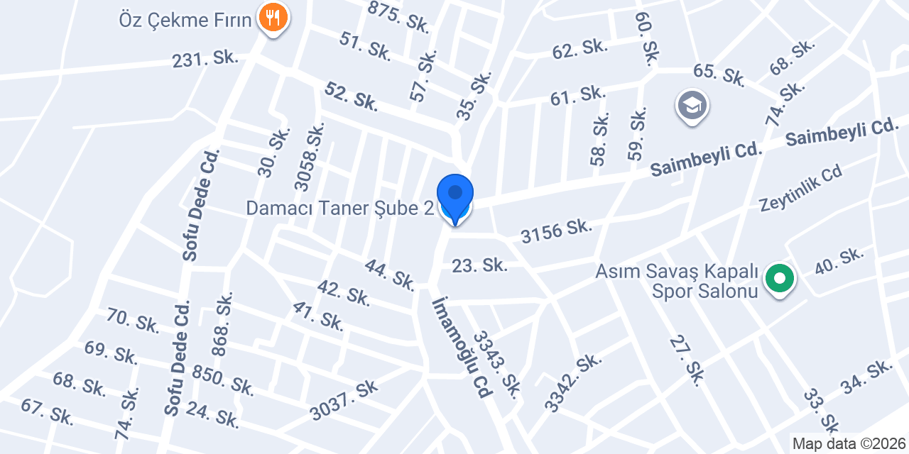 Damacı Taner Şube 2 konumu
