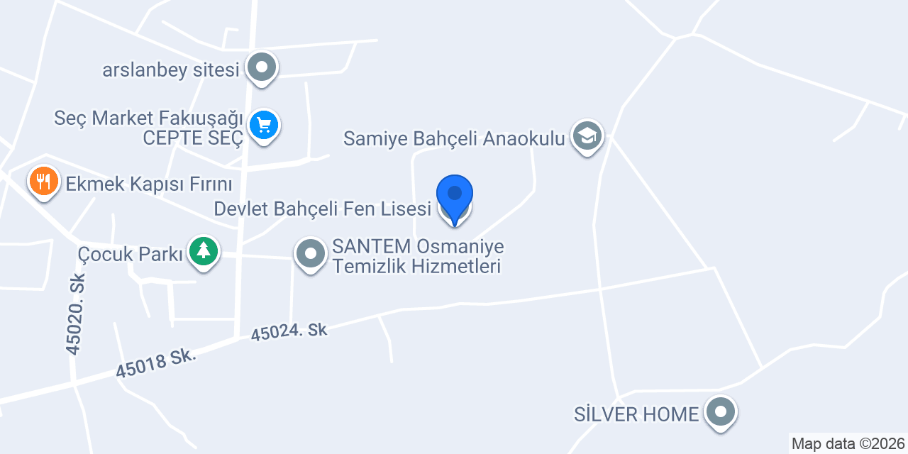 Devlet Bahçeli Fen Lisesi konumu