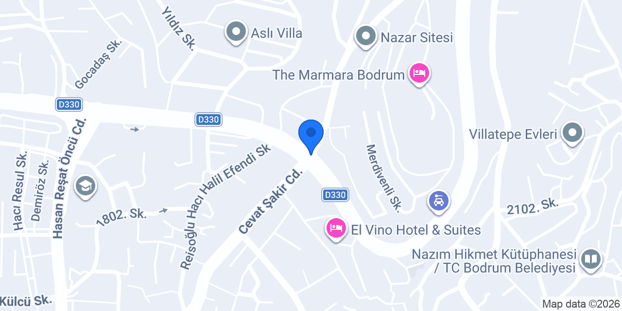 Bodrum Havaalanı Taksi Transfer konumu