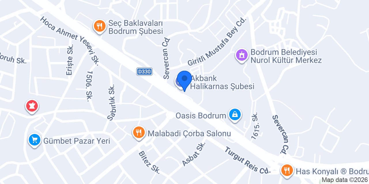 Ziraat Bankası Bodrum Ticari Şubesi konumu