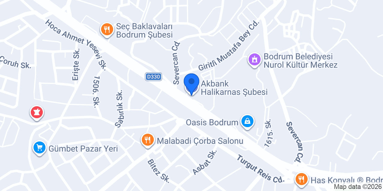 Akbank Halikarnas Şubesi konumu